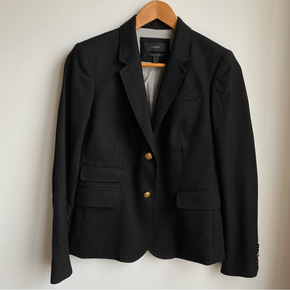 J. Crew Jackets & Blazers - J. Crew Black Wool Blazer with Gold Buttons